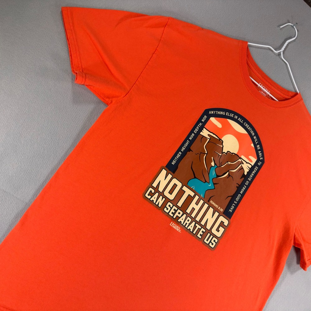 Light Source Mens Romans 8:39 Christian Graphic T-Shirt Orange 2X
